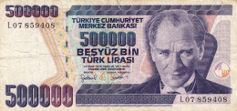 Turkey 500000 LIRA 1998 F-VF P-212 "free Shipping Via Regular Air Mail (buyer Risk)" - Turquie