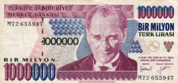 Turkey 1000000 LIRA 1995 VF P-209 "free Shipping Via Regular Air Mail (buyer Risk)" - Turquie