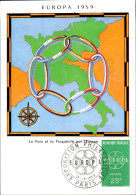 EUROPA FRANCE CARTE MAXIMUM 1959 - 1959