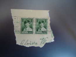 ROMANIA USED PAIR STAMPS  ON PAPER  STAMPS    WITH POSTMARK  BUCURESTI 1929 AND SLOGAN - Storia Postale