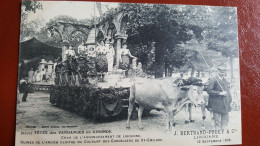 Fetes Des Vendanges En Gironde , Char Attelage De Boeuf , J Bertrand -pouet Libourne 1909 - Libourne