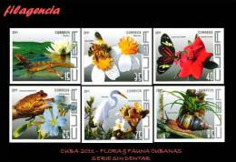 PIEZAS. CUBA MINT. 2011-14 FLORA & FAUNA CUBANA. SERIE SIN DENTAR - Imperforates, Proofs & Errors