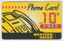 GREECE - Phone Card 10' Free Western Union , Teledome Prepaid Card ,10 M, Mint - Griechenland