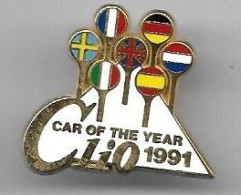 @+ Pin's Renault Clio Car Of The Year 1991 ( Arthus Bertrand ) - Renault
