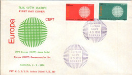 EUROPA 1970 TURQUIE FDC - 1970