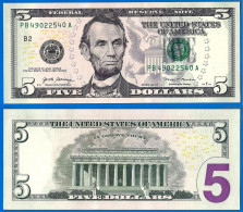 Usa 5 Dollars 2017 A Neuf UNC Mint New York B2 Suffixe A Billet Etats Unis United States Dollar US Paypal Crypto OK - Federal Reserve Notes (1928-...)