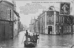 Inondation De Janvier 1910 à Sens - La Rue Saint-Bond 5emile Zola) Bureau D'Octroi, Barque - Floods