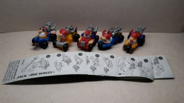 1996 Ferrero - Kinder Surprise - 700665, 700738, 700762, 700797 & 700827 - Dragster Racing - Complete Set + 5 BPZ's - Monoblocs