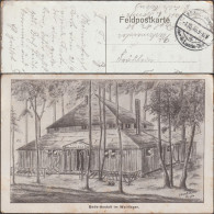 Allemagne 1916. Carte De Franchise Militaire. Etablissement Balnéaire Dans Le Camp Forestier. Construction En Bois - Kuurwezen