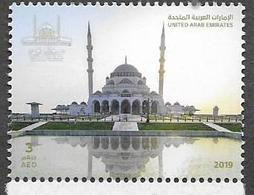 UAE, 2019, MNH, ARCHITECTURE, MOSQUES, SHARJAH MOSQUE, ISLAM, 1v - Moschee E Sinagoghe