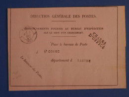 BS4 FRANCE   BELLE  LETTRE CHARGEE D OFFICE  1867 ST COSME ++++AFF. INTERESSANT+ - Other & Unclassified