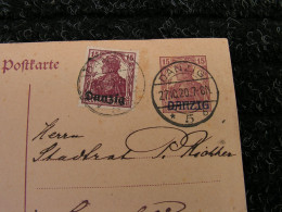 Danzig Karte 1920 - Postal  Stationery