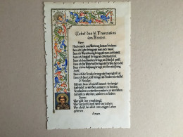 The Prayer Of Saint Francis Of Assisi - German Language, Hand-painted Page, On Thick, Waxed Paper Size 300/200 Mm - Huiles