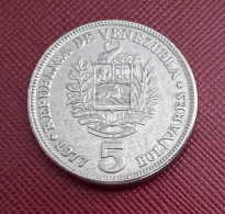 MA23 VENEZUELA 1977 - Moneta 5 BOLIVARES - SPL - Venezuela