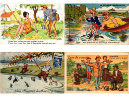 FISHING HUMOR COMIC, 25 Old Postcards Pre-1960 (L6207) - Collections & Lots