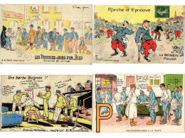 MILITARY HUMOR, 300 Old Postcards Mostly Pre-1950 (L6201) - Collections & Lots