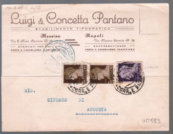 MESSINA - CARTOLINA COMMERCIALE - TIPOGRAFIA PANTANO - SPEDITA AD AUGUSTA APRILE 1945 - AFF. REGNO LUOGOTENENZA (INT553) - Mercanti