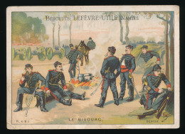 Chromo : Biscuits Lefèvre-Utile, Nantes, LU "Le Bivouac", Militaria, Soldats, Armée, Militaires, 2 Scans - Lu