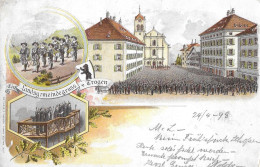 TROGEN ► Mehrbild-Lithokarte Landsgemeinde Von Trogen Anno 1898 - Trogen