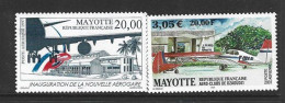 Aéro-Clubs De Mayotte & Aéroport De Mayotte. 2 Timbres Neufs ** Hautes Faciales . Poste Aérienne - Posta Aerea
