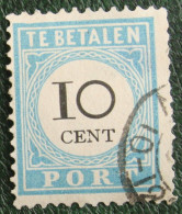 READ Postage Due Timbre-taxe 10 Cent Type D I Tand. 12½ NVPH PORT 7 P7D 1881-87 Gestempeld Used NEDERLAND - Portomarken