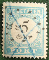 Postage Due Timbre-taxe 5 Cent Type B III Tand. 12½:12 NVPH PORT 6 P6B 1881-94 Gestempeld Used NEDERLAND - Strafportzegels