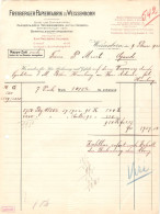 Rechnung 1923 Freiberger Papierfabrik Zu Weissenborn > Belgien Gand - Printing & Stationeries