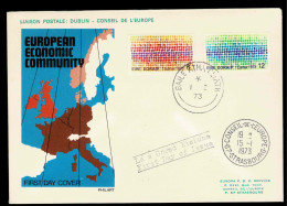 1973 IRLANDE IRLAND IRELAND EUROPEAN ECONOMIC COMMUNITY COUNCIL CONSEIL EUROPE LIAISON DUBLIN FDC TIRAGE LIMITE - Cartas & Documentos