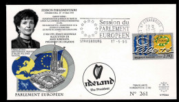 IRLANDE IRLAND IRELAND MARY ROBINSON PRESIDENTE  CONSEIL EUROPE TIRAGE LIMITE 700 Ex. - Covers & Documents
