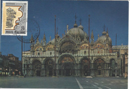 ITALIE - CARTE MAXIMUM - Yvert N° 952 - TOURISME - BASILIQUE ST-MARC à VENISE - Maximum Cards