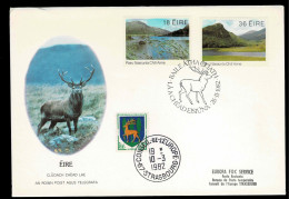 1982 IRLANDE IRELAND EIRE CERF HIRSCH  FAUNE FLORE  CONSEIL EUROPE TIRAGE LIMITE LIMITED EDITION 100 Ex - Covers & Documents