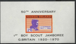 MNH** IMPERF BLOCK 50TH ANNIVERSARY 1ST BOY SCOUT JAMNOREE 197O DAVAAR  Pfadfinder VIGNETTE CINDERELLA SCOUTS SCOUTING - Nuovi