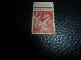 Type Iris - 1f. - Avec Bande - Yt 433 - Rouge - Oblitéré Avec Trace - Année 1939 - - 1939-44 Iris