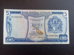 Malte  5 Liri (pound) 1973 Ttb+ - Malte
