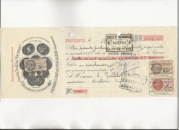 LETTRE DE CHANGE TIMBREE - 1935 - GRANDE TUILERIE MECANIQUE -- PERRUSSON DE FONTAFIE  ( CHARENTE ) - Wissels