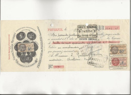 LETTRE DE CHANGE TIMBREE - 1935 - GRANDE TUILERIE MECANIQUE -- PERRUSSON DE FONTAFIE  ( CHARENTE ) - Bills Of Exchange