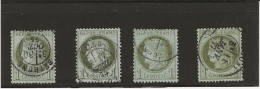 TIMBRES CERES DENTELE - N° 50 OBLITERE LOT DE 4 EXEMPLAIRES OBLITERES - ANNEE 1872 - COTE : 80 € - 1871-1875 Cérès