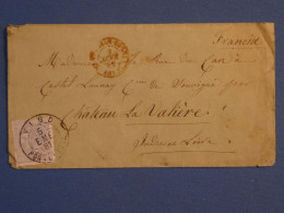 BS5 ESPANA   BELLE  LETTRE EN PORT 1881 VIGO  A  CHATEAU LAVALIERE FRANCIA+TAXE 5 +N°88 Orange+ AFF INTERESSANT++++ - Covers & Documents