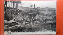 Cpa.(77) Forêt De Fontainebleau. Harde De Cerfs Au Long Rocher, Par Virion.  (AF.148) - Chasse