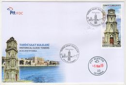 TURQUIE,TURKEI TURKEY HISTORIC CLOCK TOWERS DOLMABAHCE FIRST DAY COVER - Brieven En Documenten