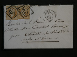 BS5 FRANCE  BELLE  LETTRE  1866 CAEN   A  CHATEAU LAVALIERE FRANCE +2X N°21+ AFF INTERESSANT++++ - 1862 Napoleone III