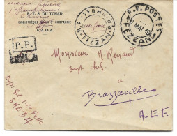 LETTRE 1943 AVEC CACHET P.P. SHEBA FEZZAN - AFFRANCHISSEMENT DE 1 FRANC EN NUMERAIRE - - Cartas & Documentos