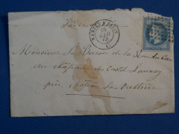 BS5 FRANCE  LETTRE  1868 NANTES    AU CHATEAU DE  CASTEL LAUNAY  +N°29+ AFF INTERESSANT++++ - 1863-1870 Napoléon III Lauré