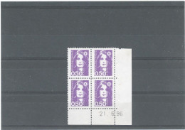 COINS DATES - MARIANNE DE BRIAT - N°2619 -0,50 F VIOLET -21-6-96 - 1990-1999