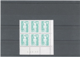 COINS DATES - MARIANNE DE BRIAT - N°2618 -0,20F EMERAUDE  -3-10-90 - 1990-1999