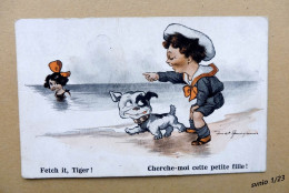 CPA  Franco-anglaise ~ Illustration Fred Spurgin ~ Humour ''Cherche Moi Cette Petite Fille'' ~ Chien, Petit Garcon.. - Spurgin, Fred