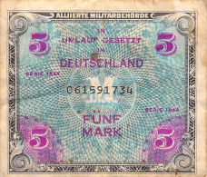 Billet, Allemagne, 5 Mark, 1944, SERIE DE 1944, KM:193a, Tb - 5 Mark