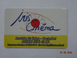 CINECARTE CARTE CINEMA CINE CARD BANDE MAGNETIQUE  CINEMA IRIS CINEMA  ABONNEMENT ADHERENT JE QUESTEMBERT 52 QUESTEMBERT - Kinokarten