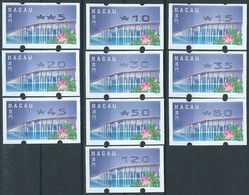 2000 LOTUS FLOWER BRIDGE ATM LABELS REPRINT ISSUE COMPLETE SET OF 10 NAGLER MACHINE. SPECIAL NOTE!!! - Distributeurs