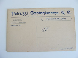 PETRUZZI CONTEGIACOMO PUTIGNANO INDUSTRIA CAPPELLI BERRETTI OMBRELLI COMMERCIO   COMMERCIO  COLORE BEIGE - Marchands